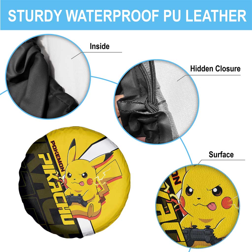 Pikachu Poké Spare Tire Cover Vibrant Retro Anime Style