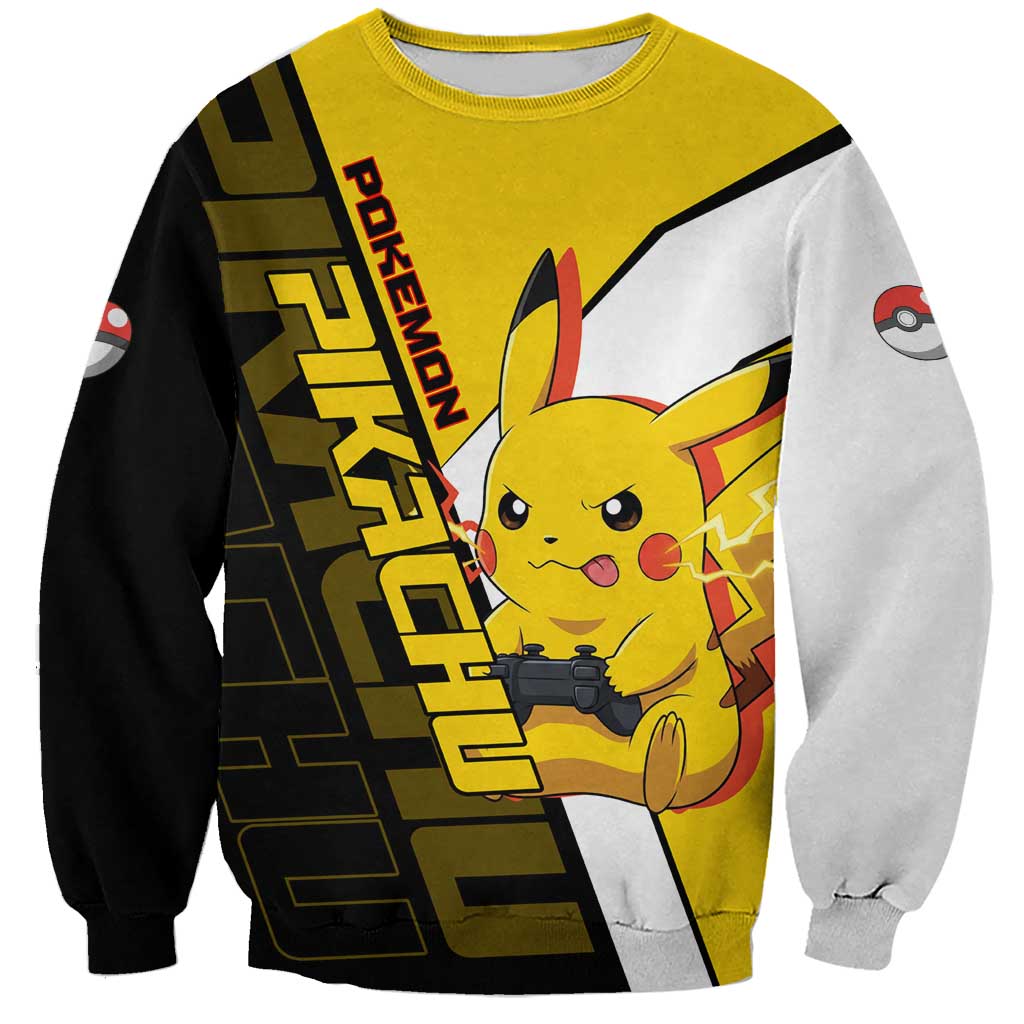 Pikachu Poké Sweatshirt Vibrant Retro Anime Style