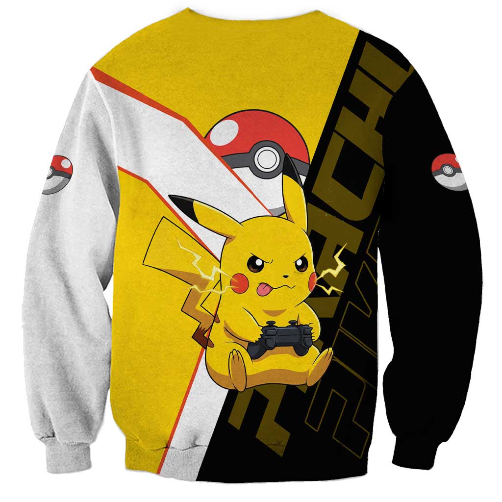 Pikachu Poké Sweatshirt Vibrant Retro Anime Style