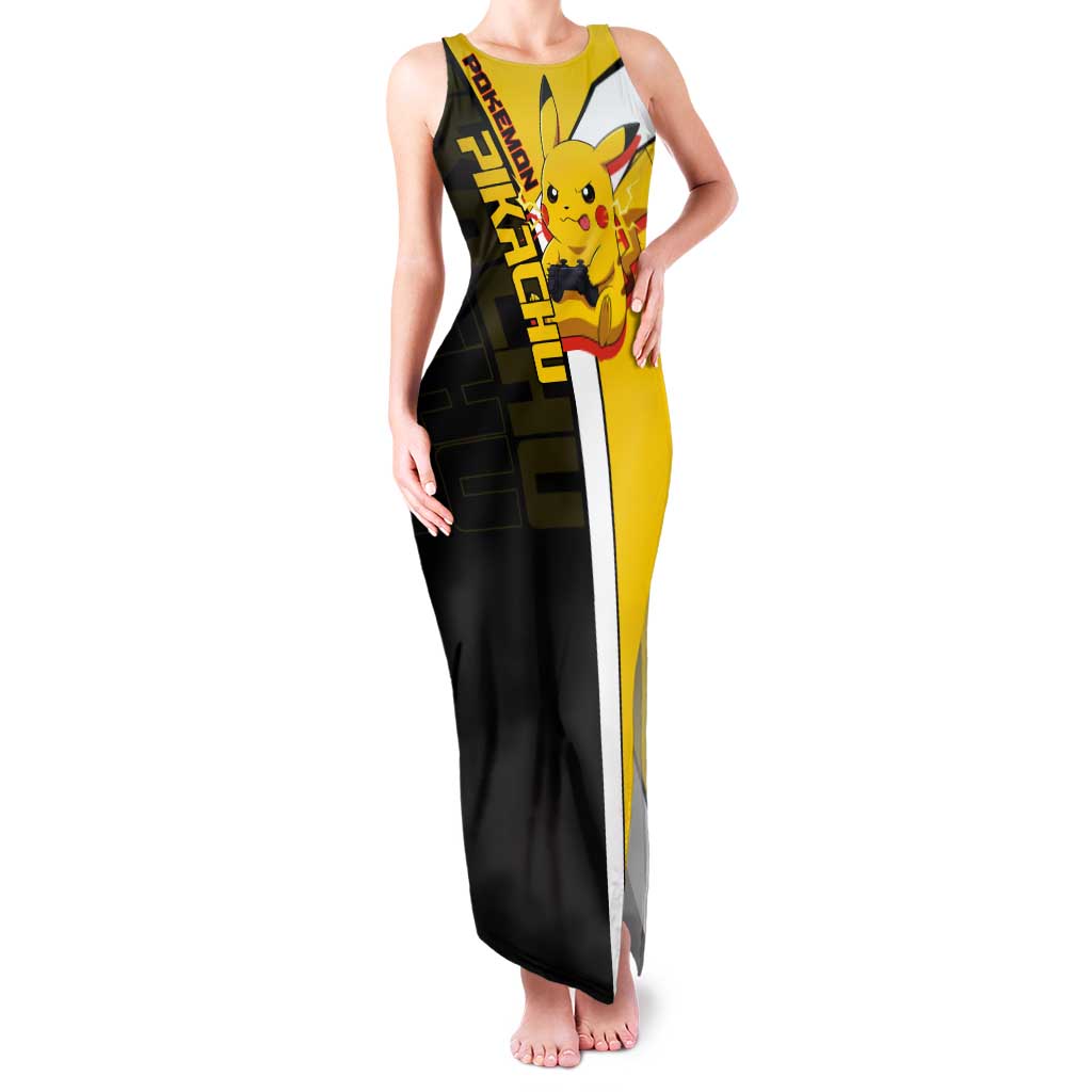 Pikachu Poké Tank Maxi Dress Vibrant Retro Anime Style