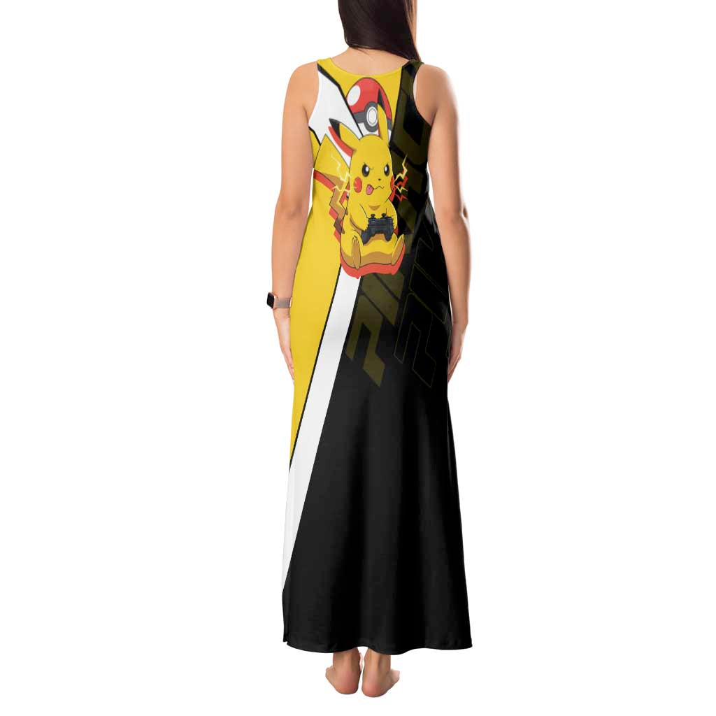 Pikachu Poké Tank Maxi Dress Vibrant Retro Anime Style