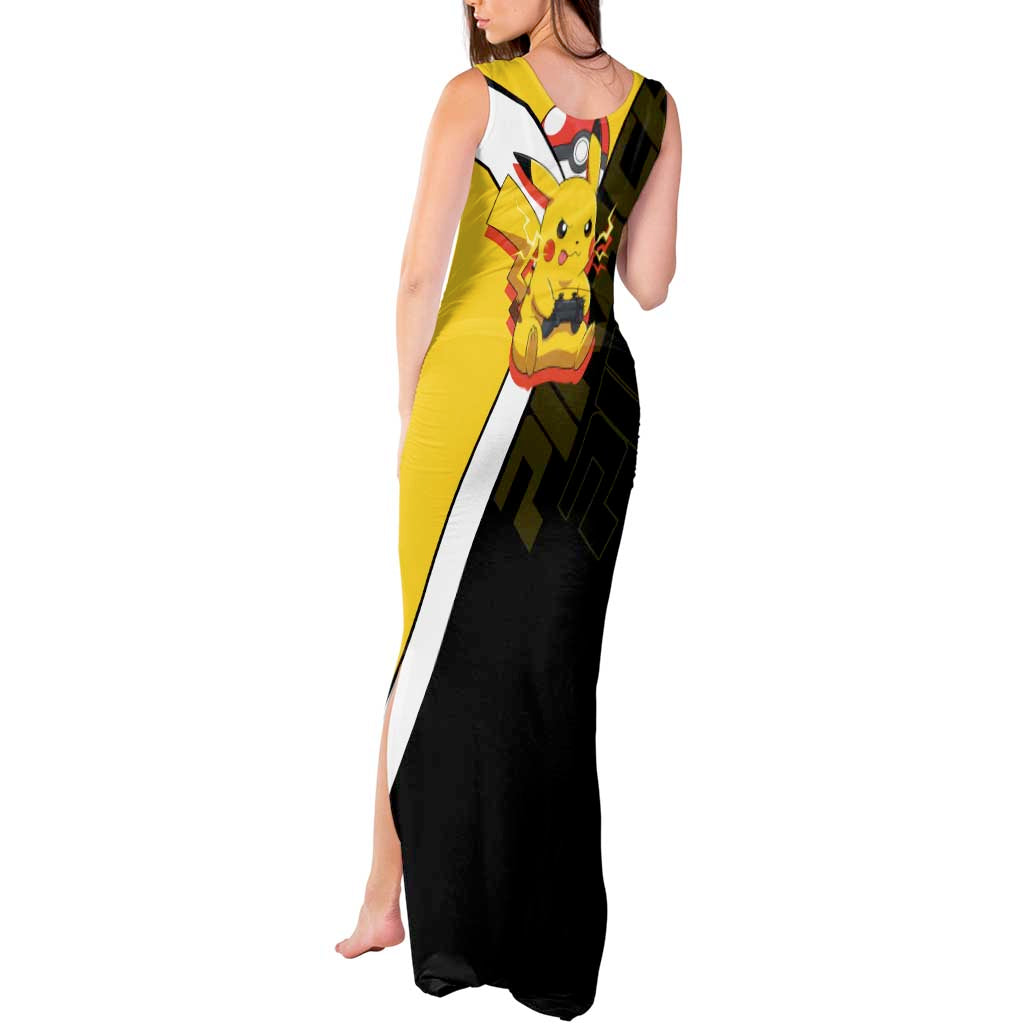 Pikachu Poké Tank Maxi Dress Vibrant Retro Anime Style
