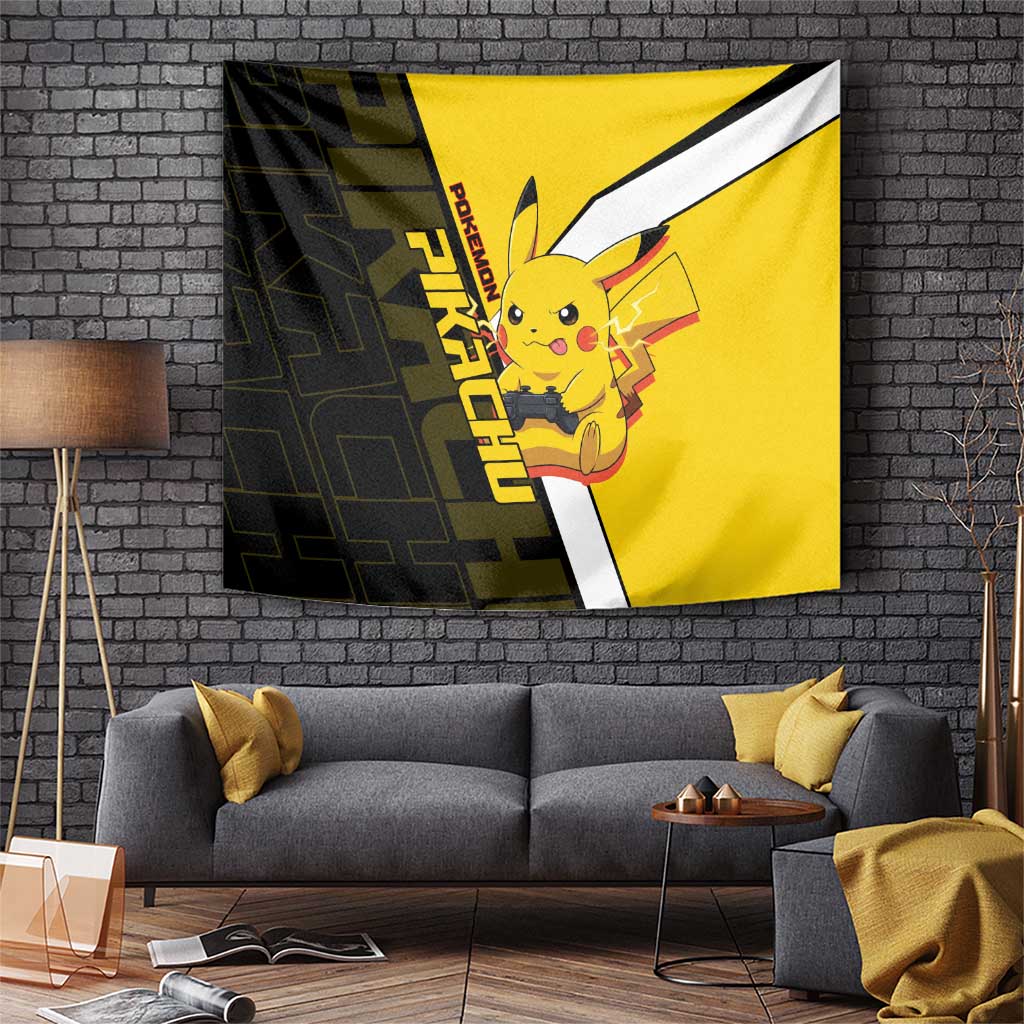 Pikachu Poké Tapestry Vibrant Retro Anime Style