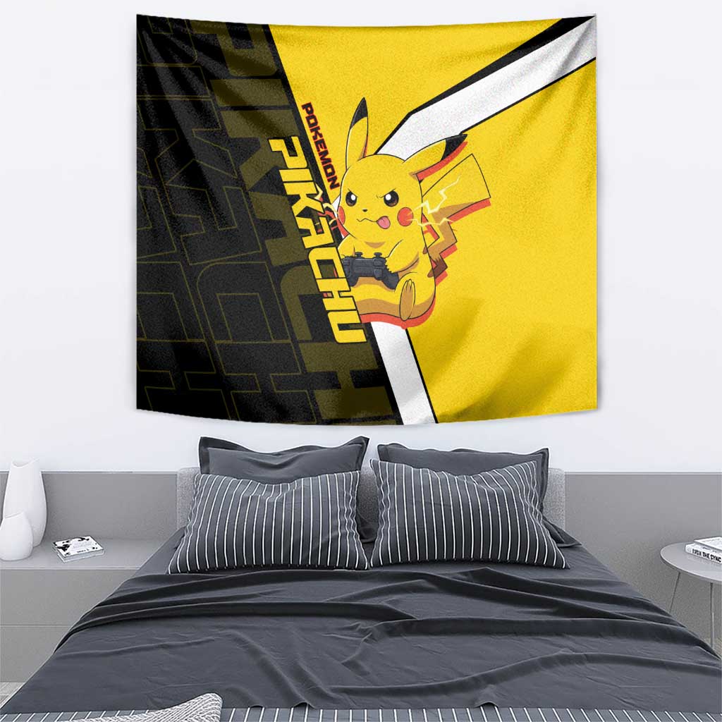 Pikachu Poké Tapestry Vibrant Retro Anime Style