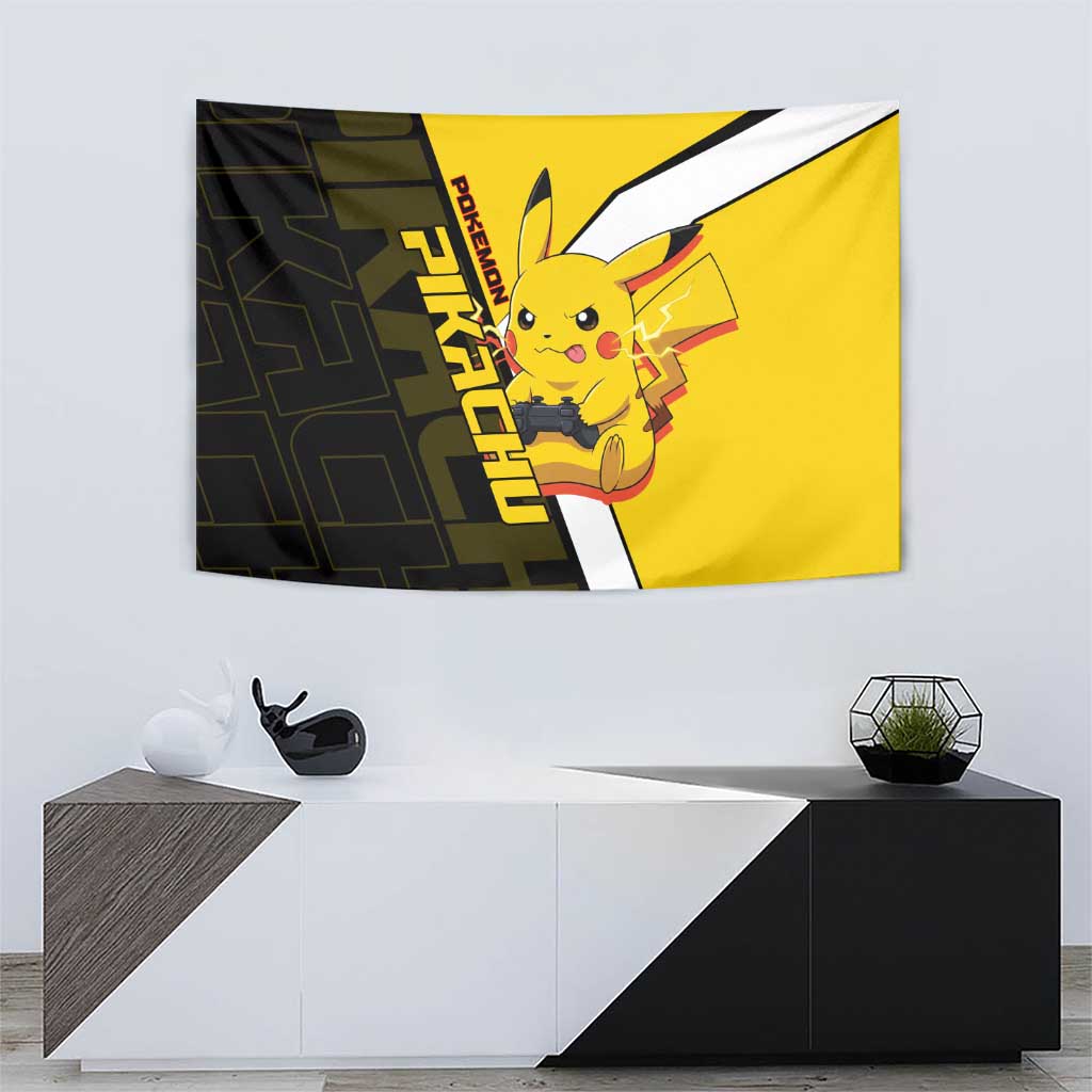 Pikachu Poké Tapestry Vibrant Retro Anime Style