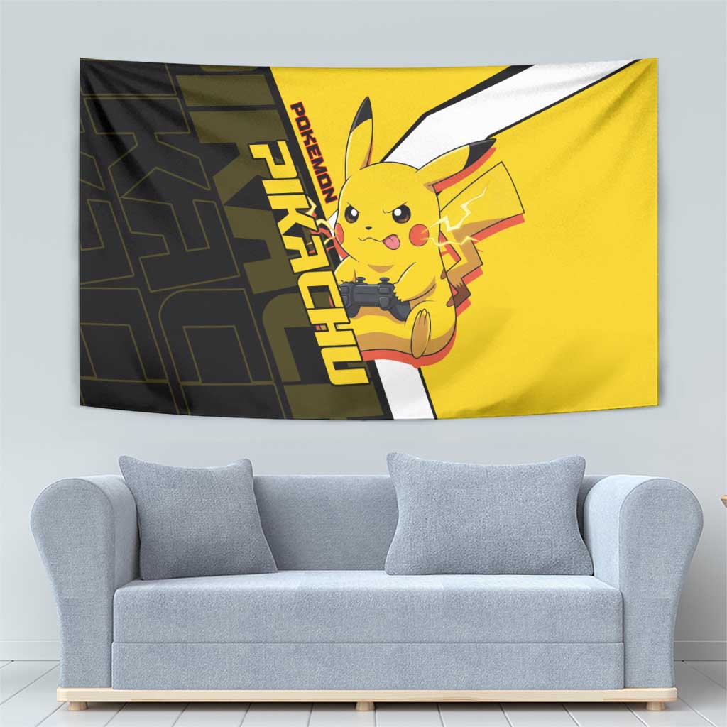 Pikachu Poké Tapestry Vibrant Retro Anime Style