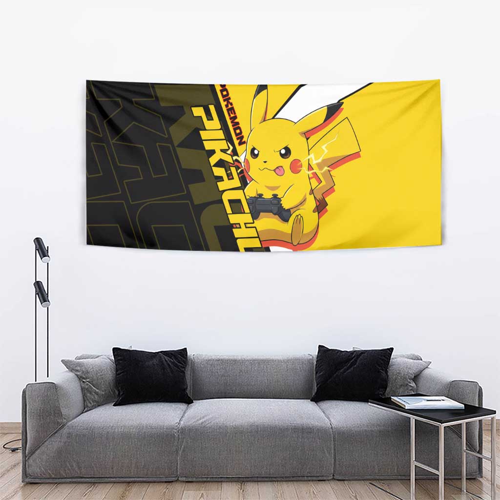 Pikachu Poké Tapestry Vibrant Retro Anime Style