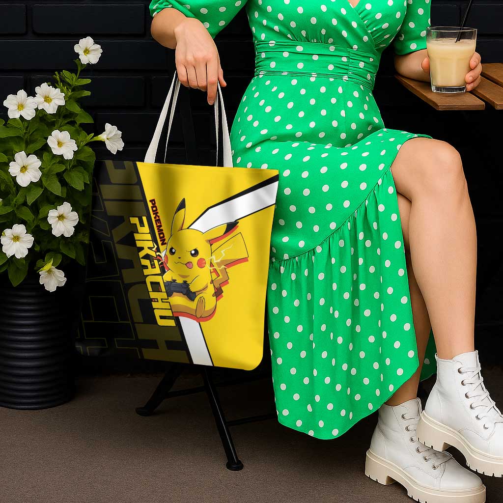 Pikachu Poké Tote Bag Vibrant Retro Anime Style