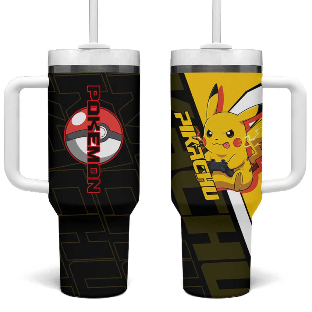 Pikachu Poké Tumbler With Handle Vibrant Retro Anime Style