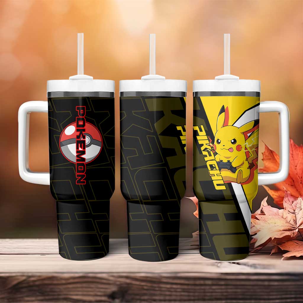 Pikachu Poké Tumbler With Handle Vibrant Retro Anime Style