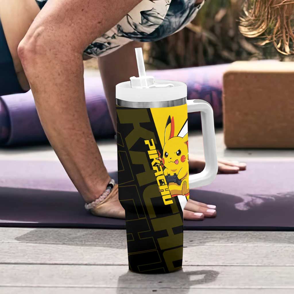 Pikachu Poké Tumbler With Handle Vibrant Retro Anime Style