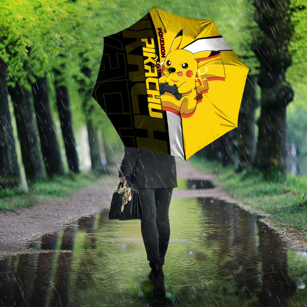 Pikachu Poké Umbrella Vibrant Retro Anime Style