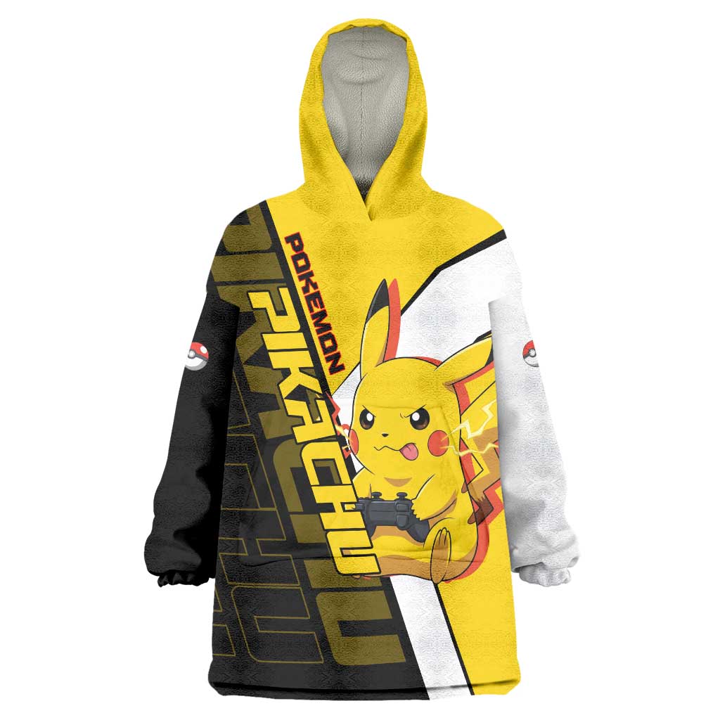 Pikachu Poké Wearable Blanket Hoodie Vibrant Retro Anime Style
