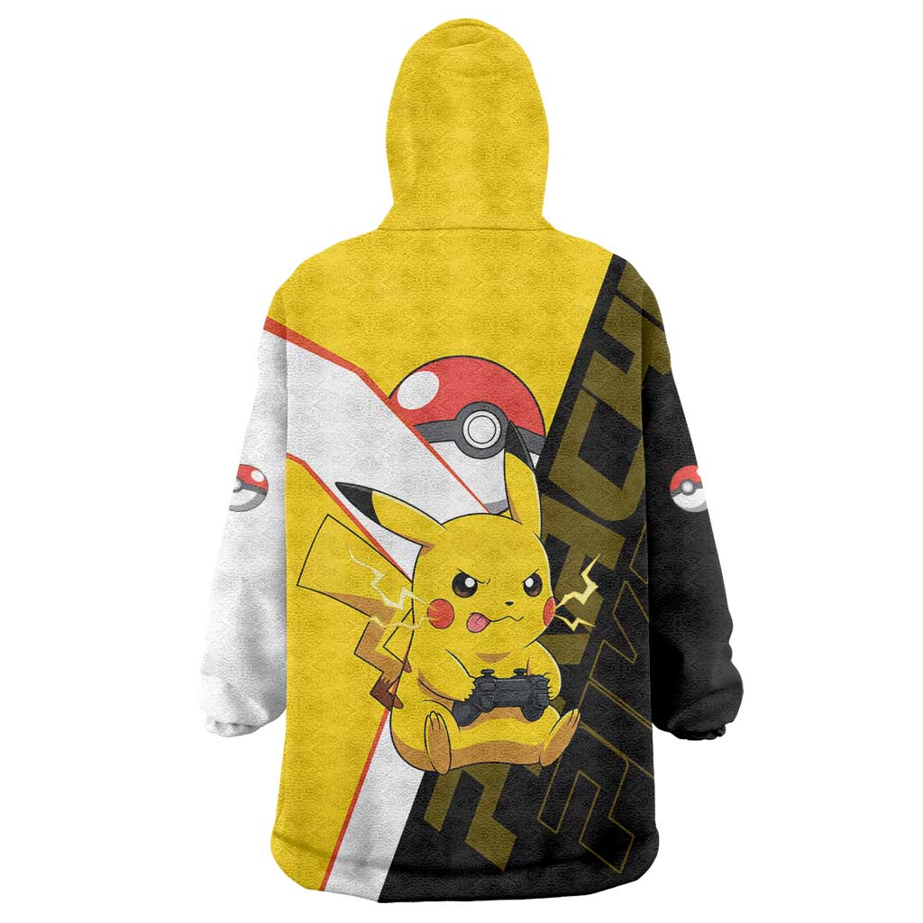 Pikachu Poké Wearable Blanket Hoodie Vibrant Retro Anime Style