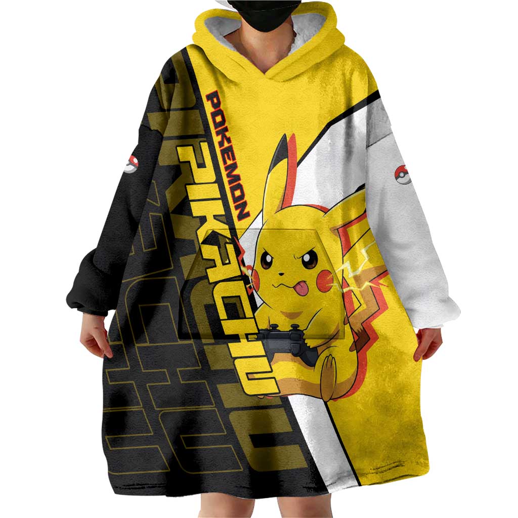 Pikachu Poké Wearable Blanket Hoodie Vibrant Retro Anime Style