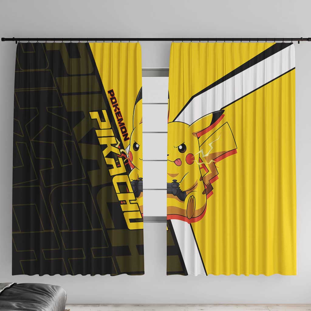 Pikachu Poké Window Curtain Vibrant Retro Anime Style