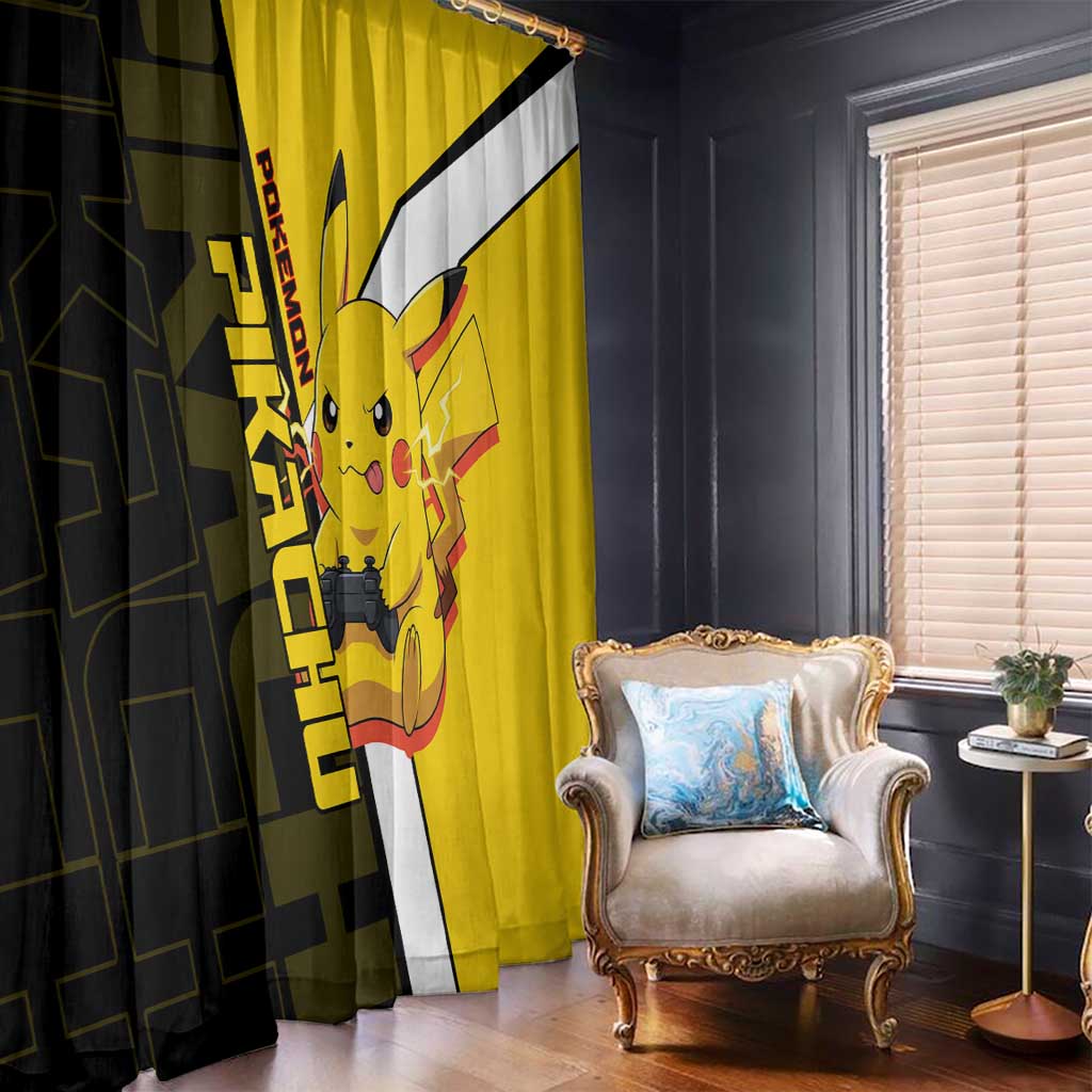 Pikachu Poké Window Curtain Vibrant Retro Anime Style