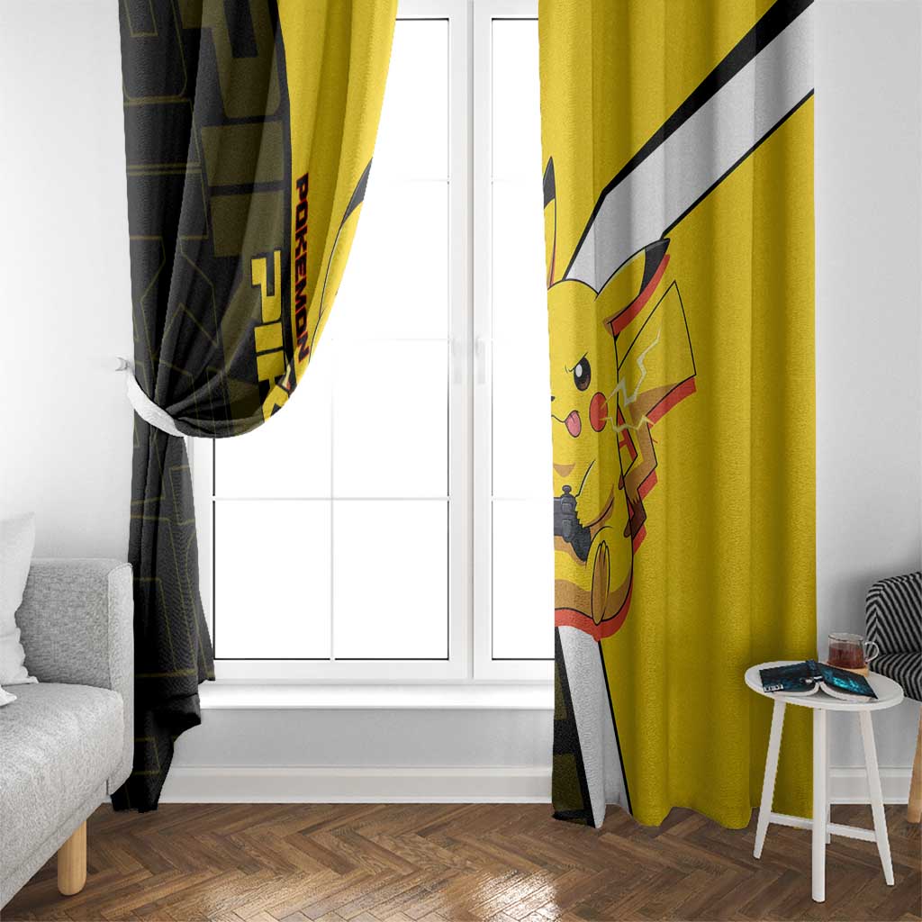 Pikachu Poké Window Curtain Vibrant Retro Anime Style