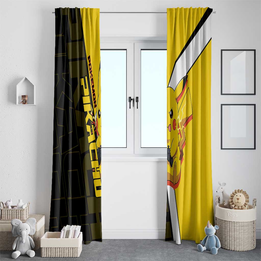 Pikachu Poké Window Curtain Vibrant Retro Anime Style