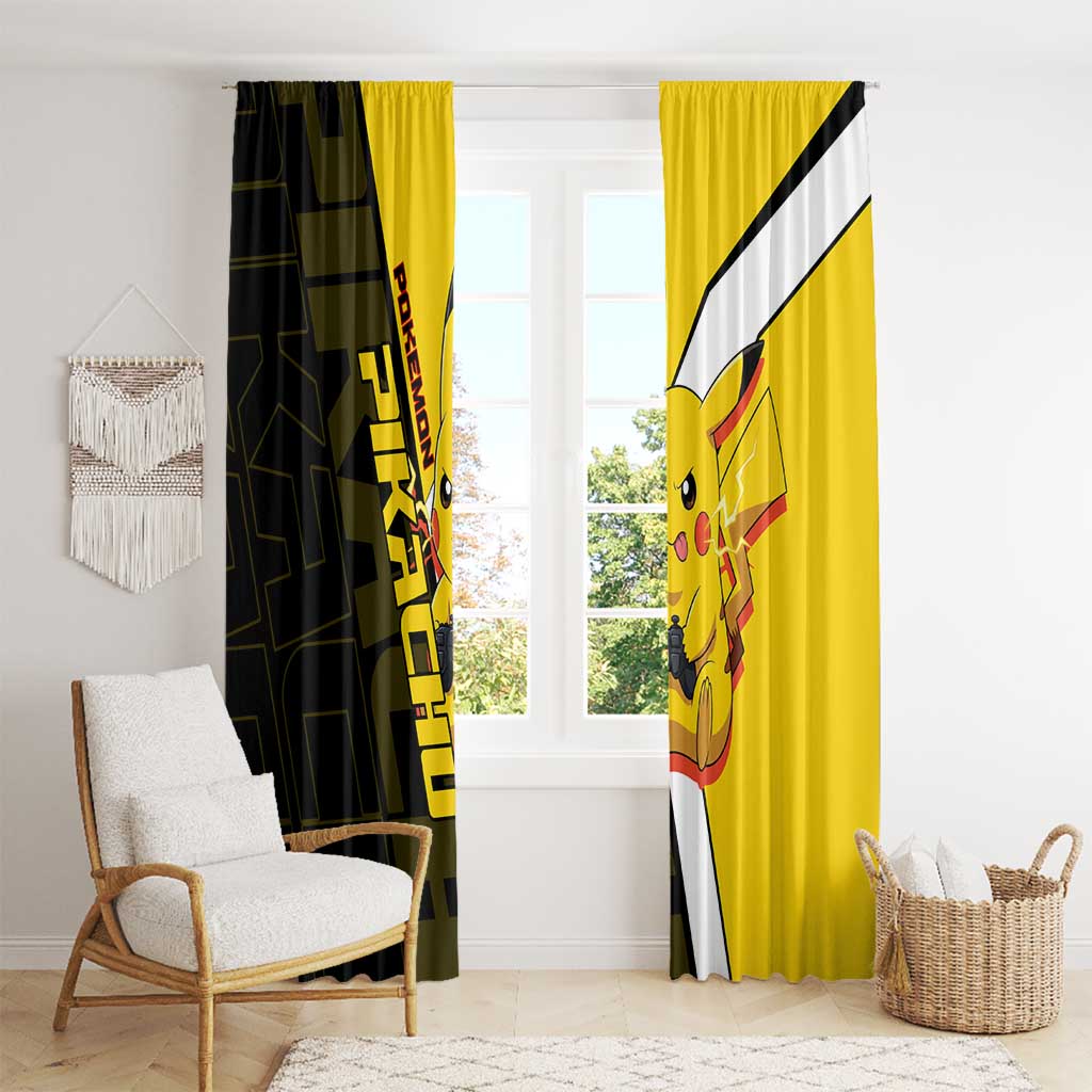 Pikachu Poké Window Curtain Vibrant Retro Anime Style