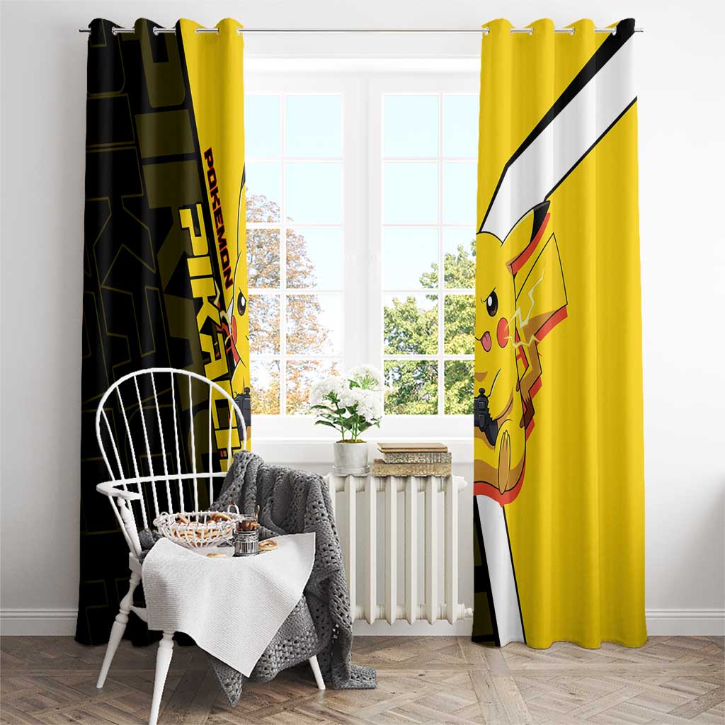 Pikachu Poké Window Curtain Vibrant Retro Anime Style