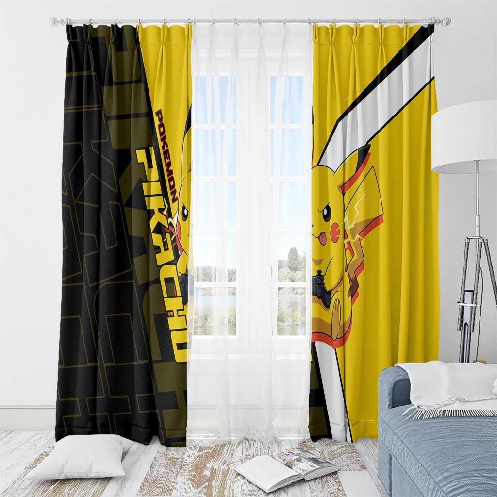 Pikachu Poké Window Curtain Vibrant Retro Anime Style