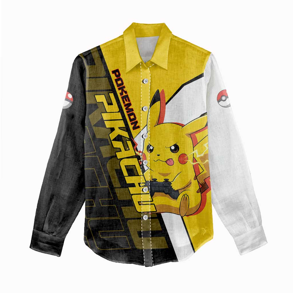 Pikachu Poké Women Casual Shirt Vibrant Retro Anime Style