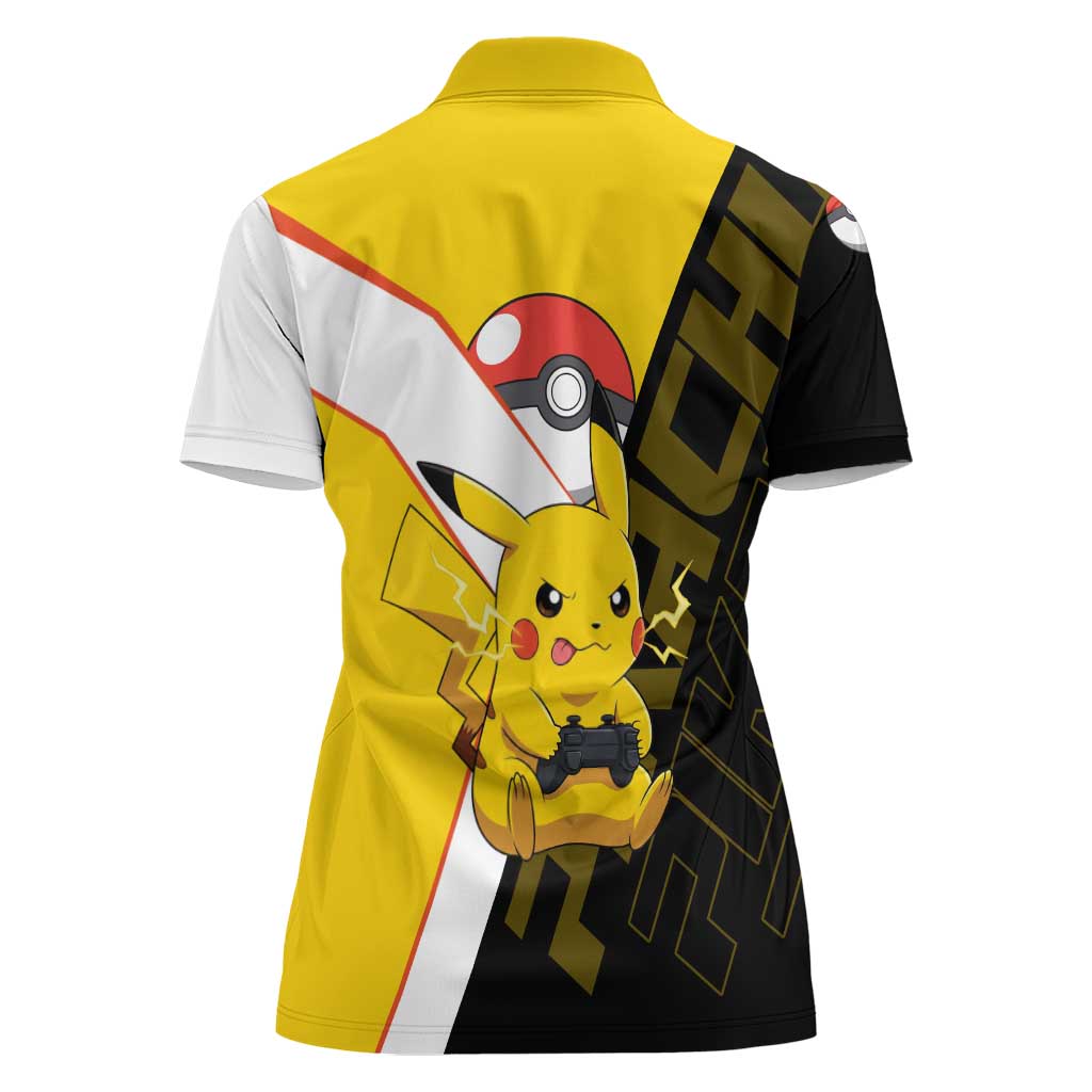 Pikachu Poké Women Polo Shirt Vibrant Retro Anime Style