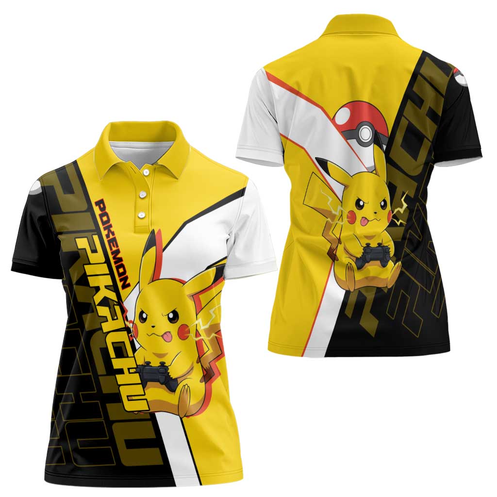 Pikachu Poké Women Polo Shirt Vibrant Retro Anime Style
