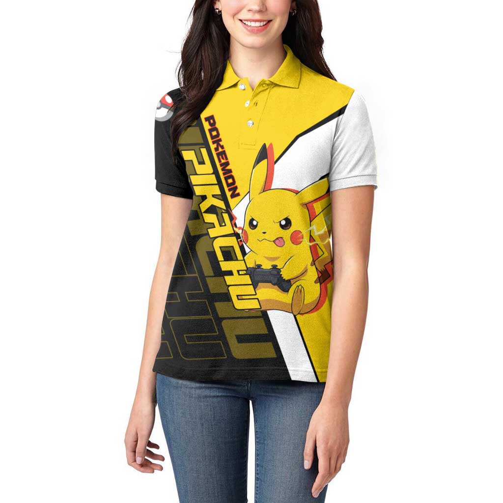 Pikachu Poké Women Polo Shirt Vibrant Retro Anime Style