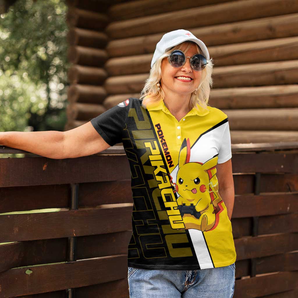 Pikachu Poké Women Polo Shirt Vibrant Retro Anime Style