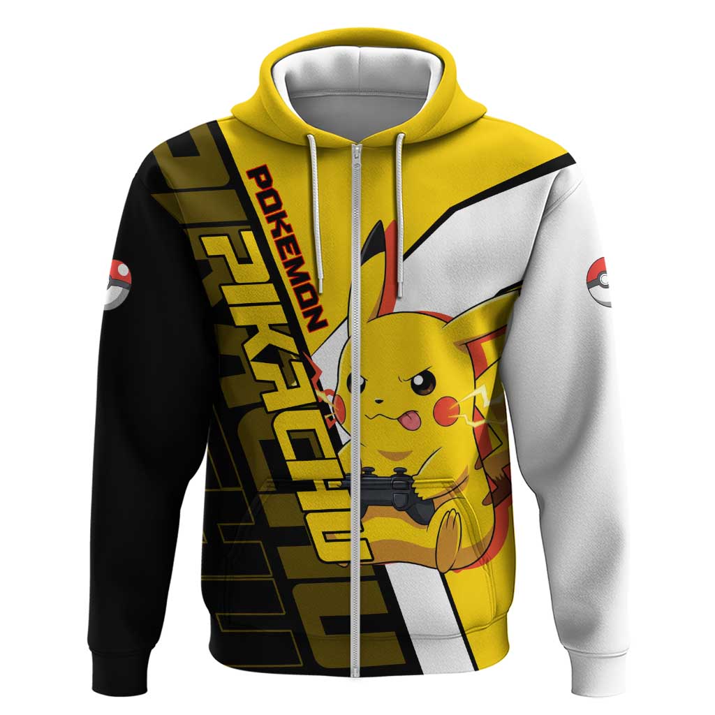 Pikachu Poké Zip Hoodie Vibrant Retro Anime Style