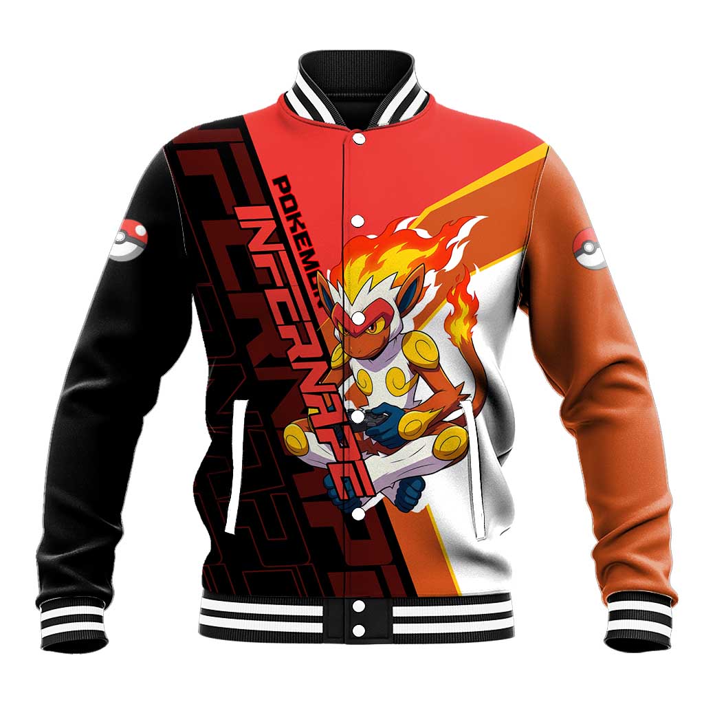 Infernape Poké Baseball Jacket Bold Retro Anime Style