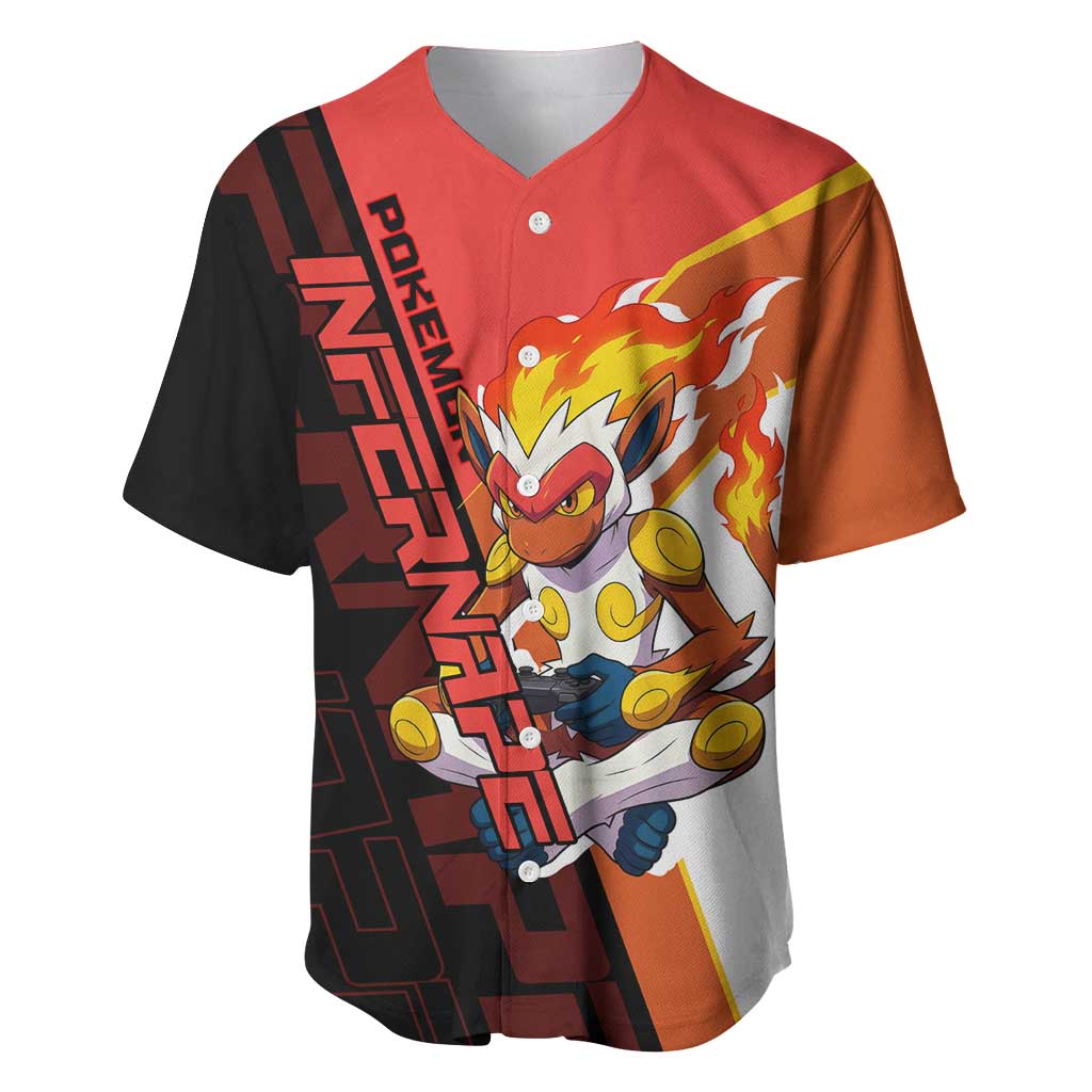 Infernape Poké Baseball Jersey Bold Retro Anime Style