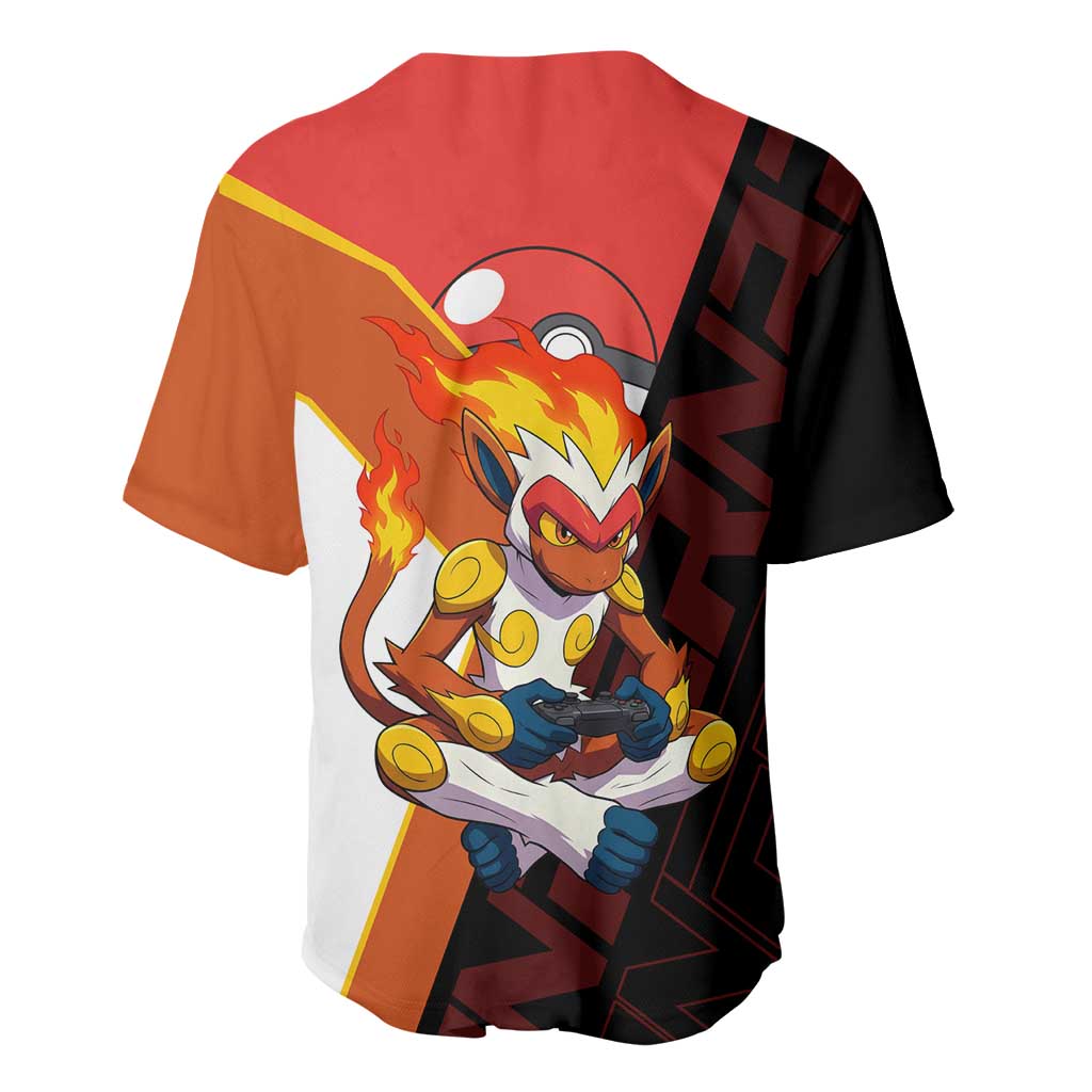 Infernape Poké Baseball Jersey Bold Retro Anime Style