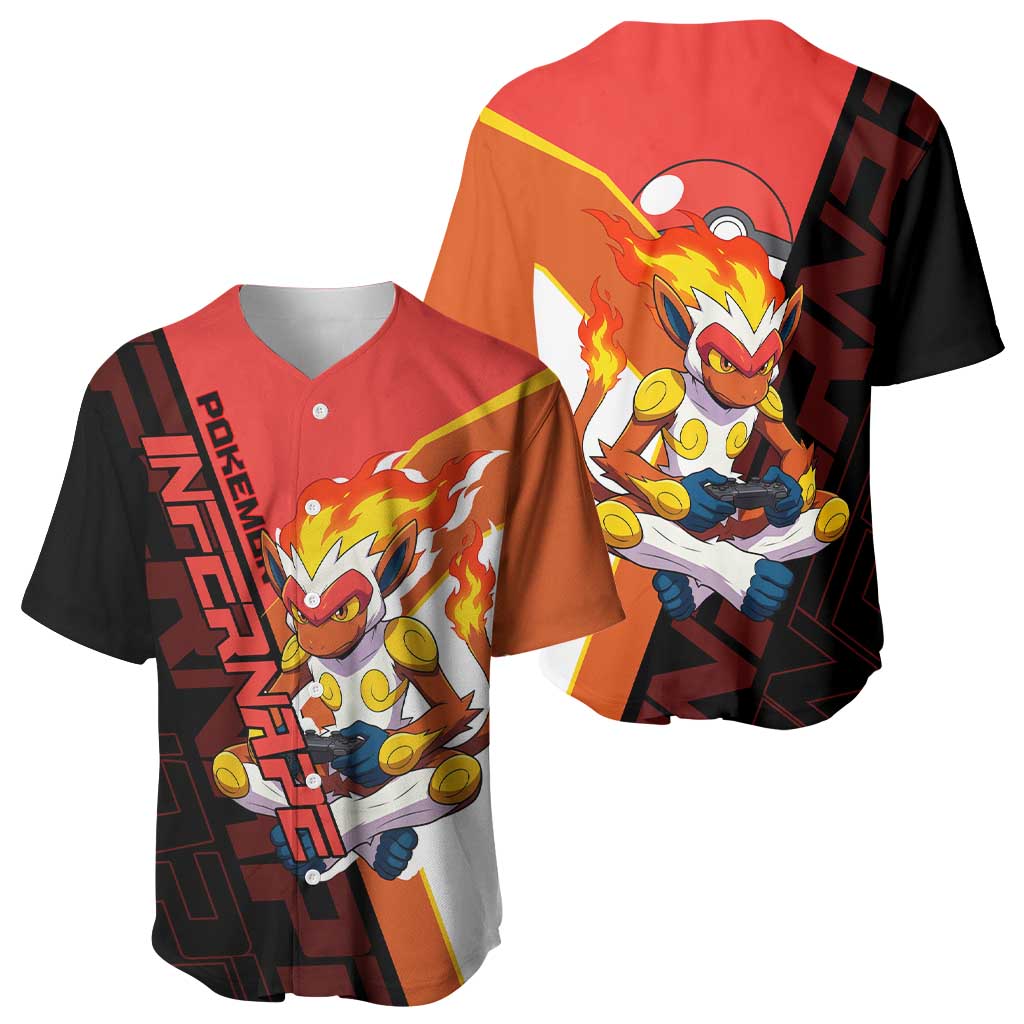 Infernape Poké Baseball Jersey Bold Retro Anime Style