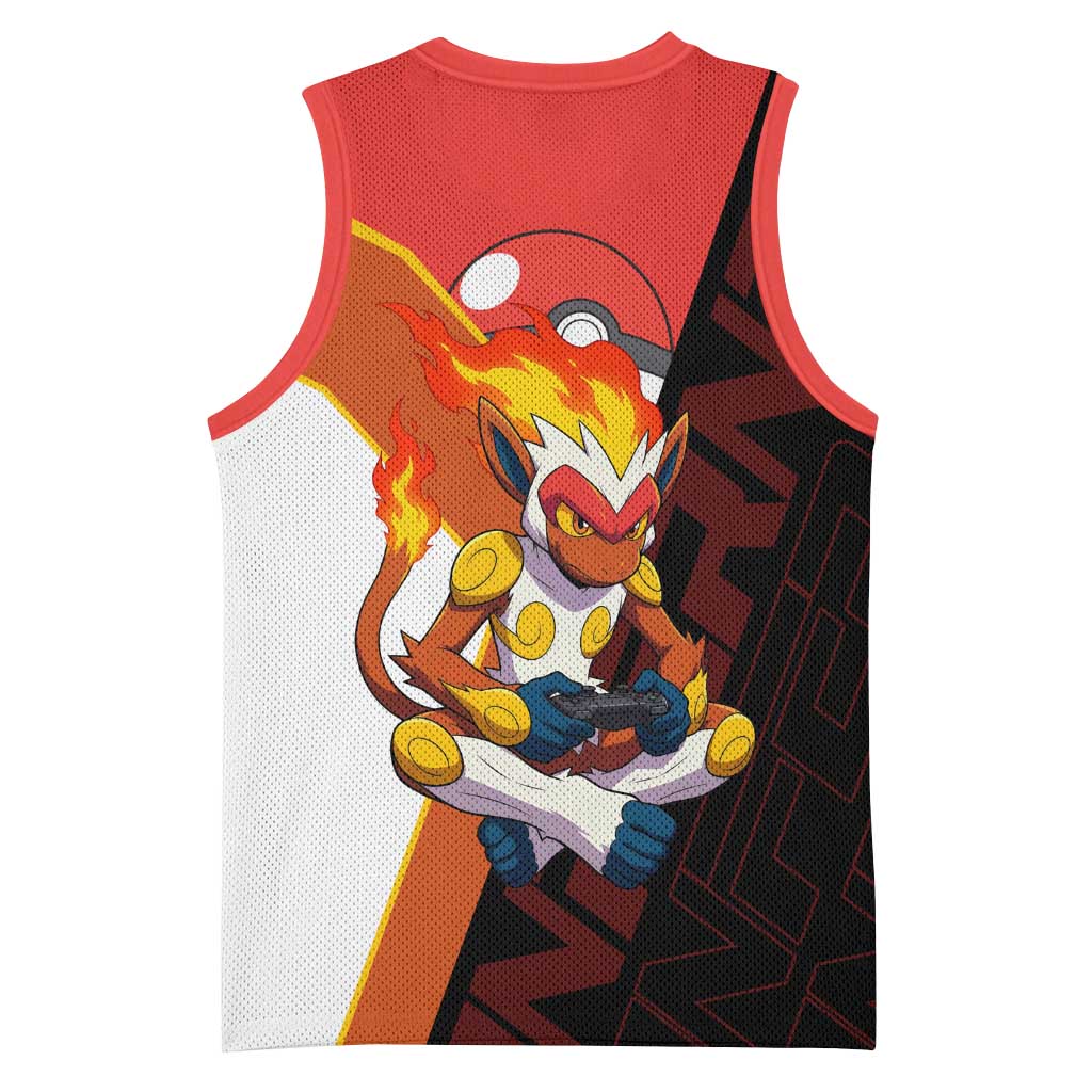 Infernape Poké Basketball Jersey Bold Retro Anime Style
