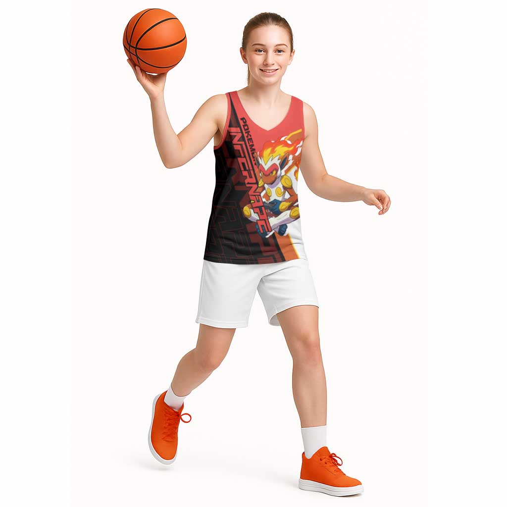 Infernape Poké Basketball Jersey Bold Retro Anime Style