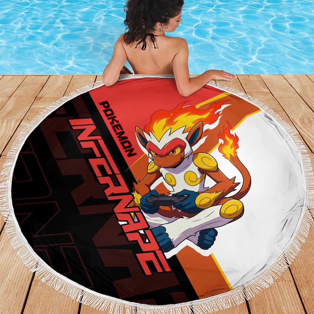 Infernape Poké Beach Blanket Bold Retro Anime Style