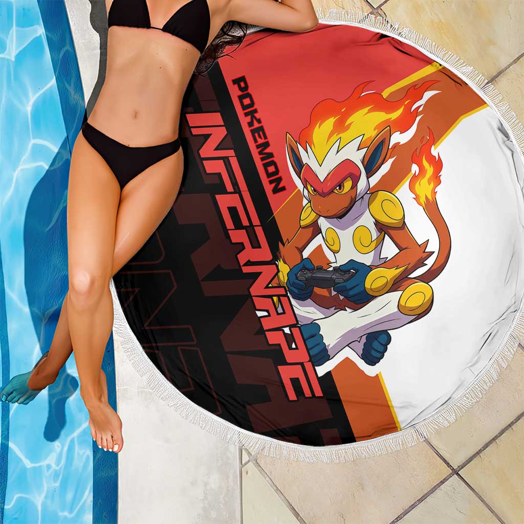 Infernape Poké Beach Blanket Bold Retro Anime Style