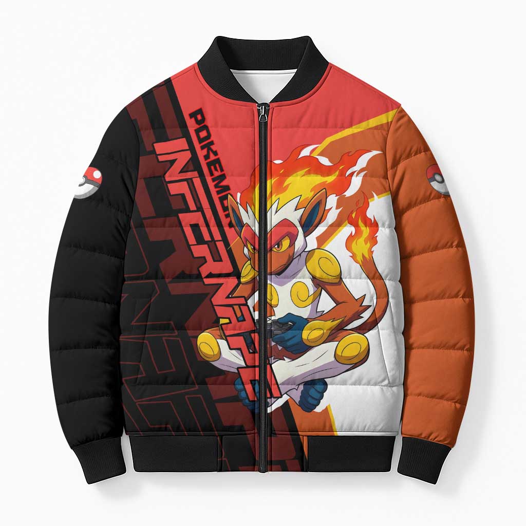 Infernape Poké Bomber Puffer Jacket Bold Retro Anime Style
