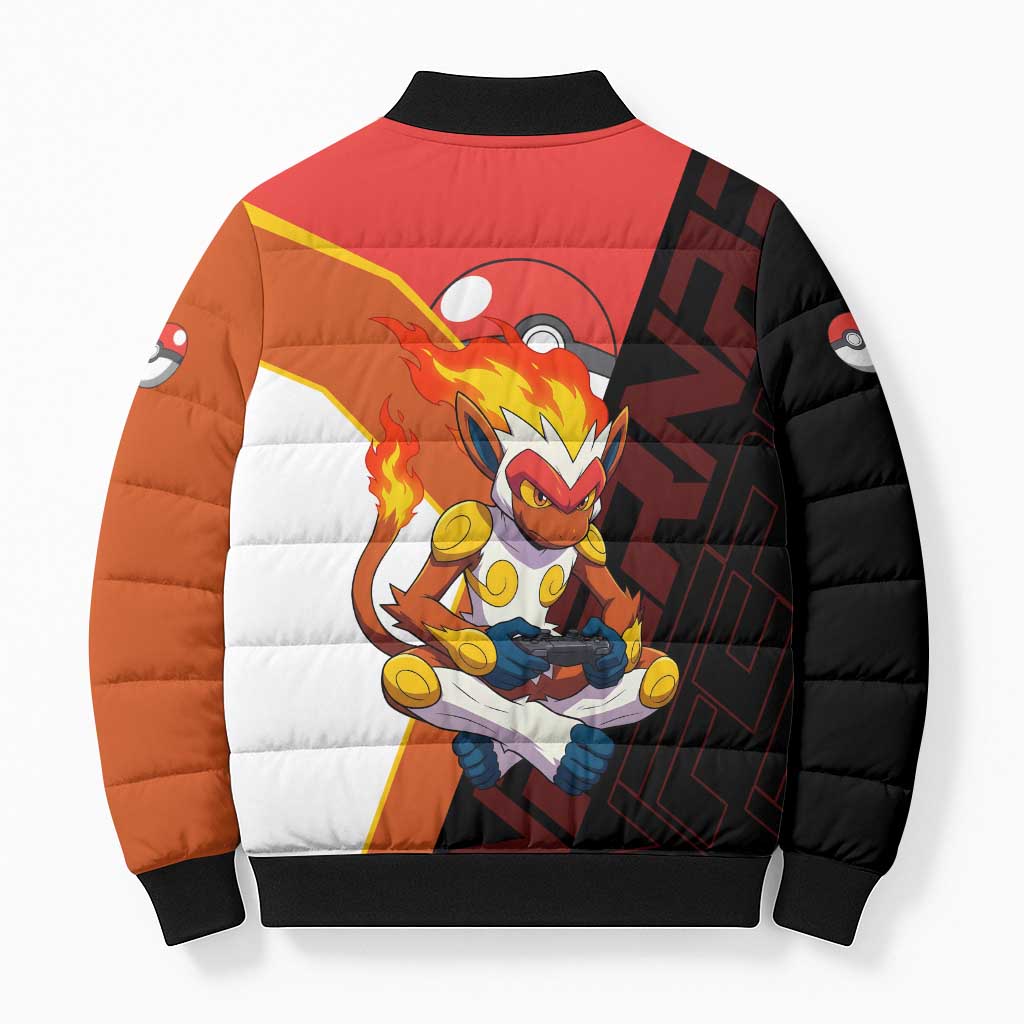 Infernape Poké Bomber Puffer Jacket Bold Retro Anime Style