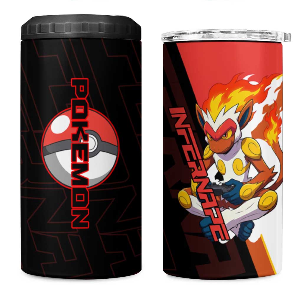 Infernape Poké 4 in 1 Can Cooler Tumbler Bold Retro Anime Style