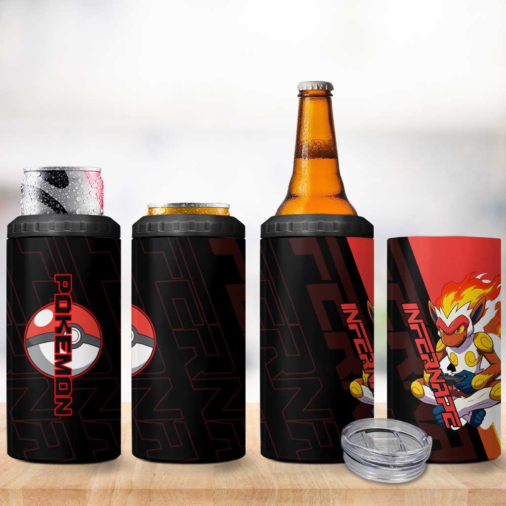 Infernape Poké 4 in 1 Can Cooler Tumbler Bold Retro Anime Style