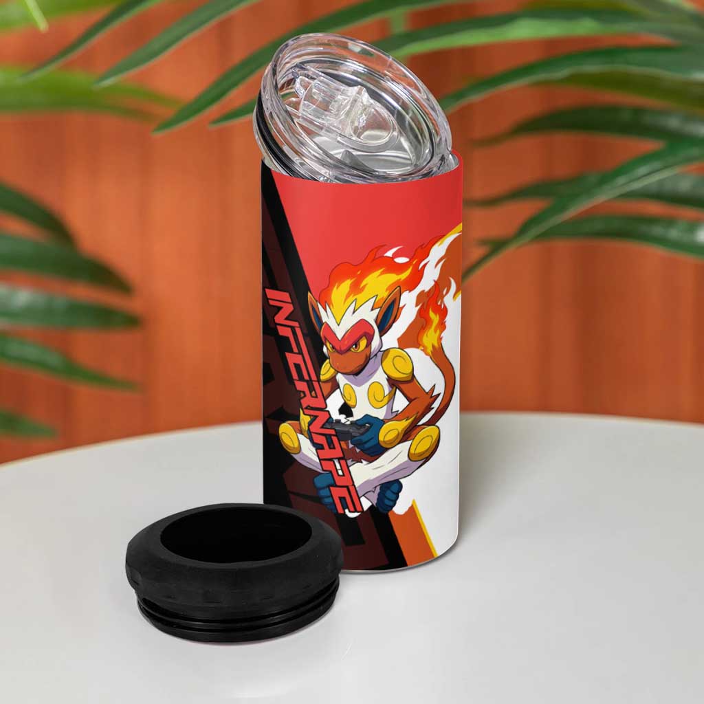 Infernape Poké 4 in 1 Can Cooler Tumbler Bold Retro Anime Style