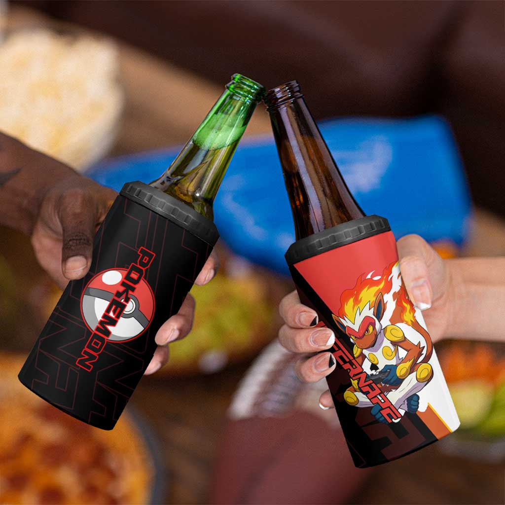 Infernape Poké 4 in 1 Can Cooler Tumbler Bold Retro Anime Style