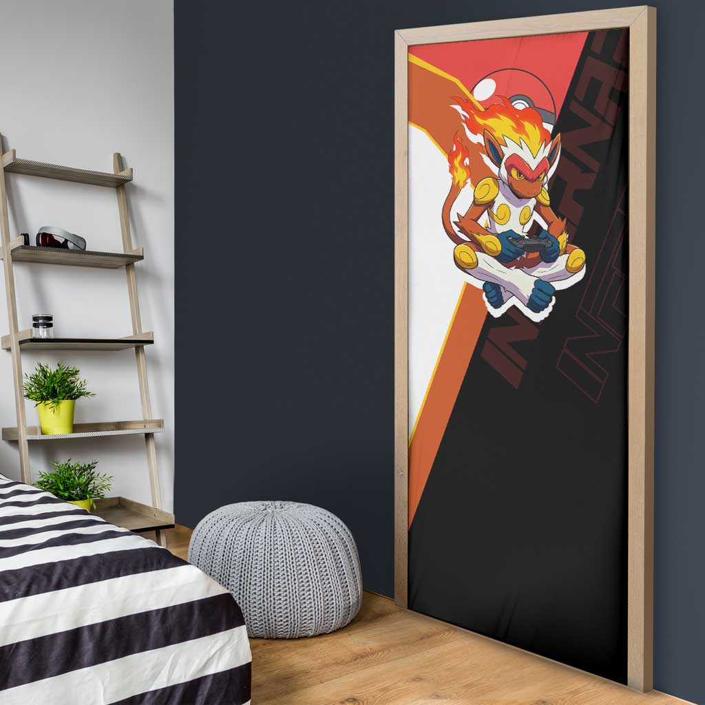Infernape Poké Door Cover Bold Retro Anime Style
