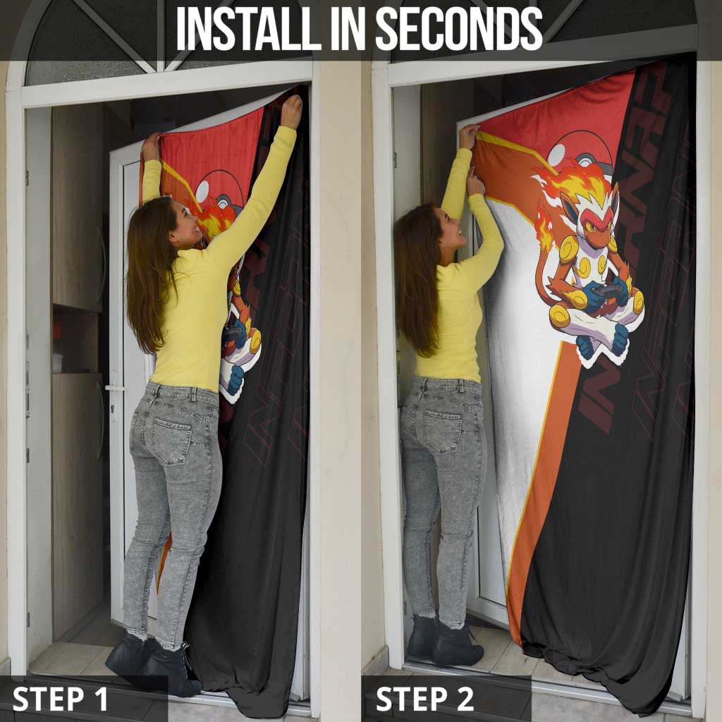 Infernape Poké Door Cover Bold Retro Anime Style