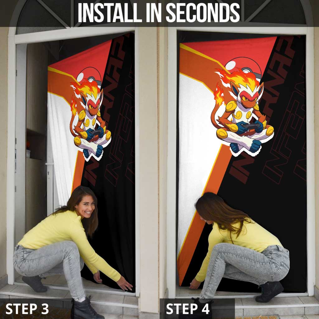 Infernape Poké Door Cover Bold Retro Anime Style