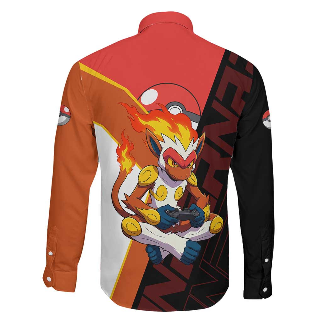 Infernape Poké Family Matching Off The Shoulder Long Sleeve Dress and Hawaiian Shirt Bold Retro Anime Style